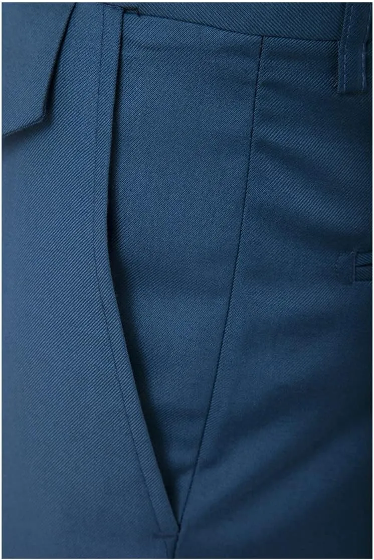 Purple Slim Fit Straight Dress Pants, Men Formal Office Flat-Front Trousers, Business Wedding Suit Pants