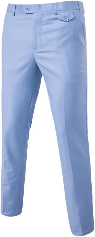 Purple Slim Fit Straight Dress Pants, Men Formal Office Flat-Front Trousers, Business Wedding Suit Pants