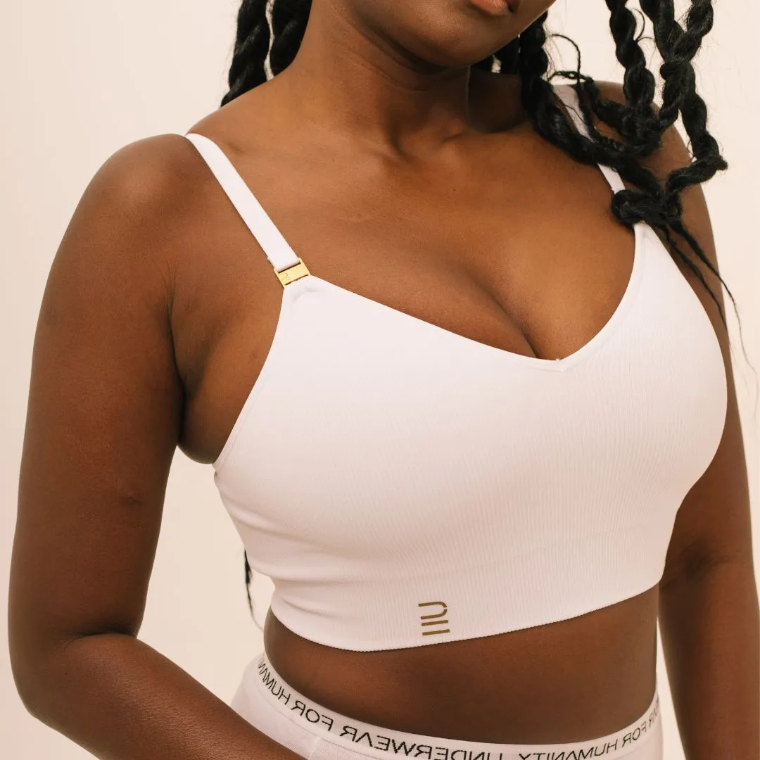 Recycled Wireless Bra DD  - White