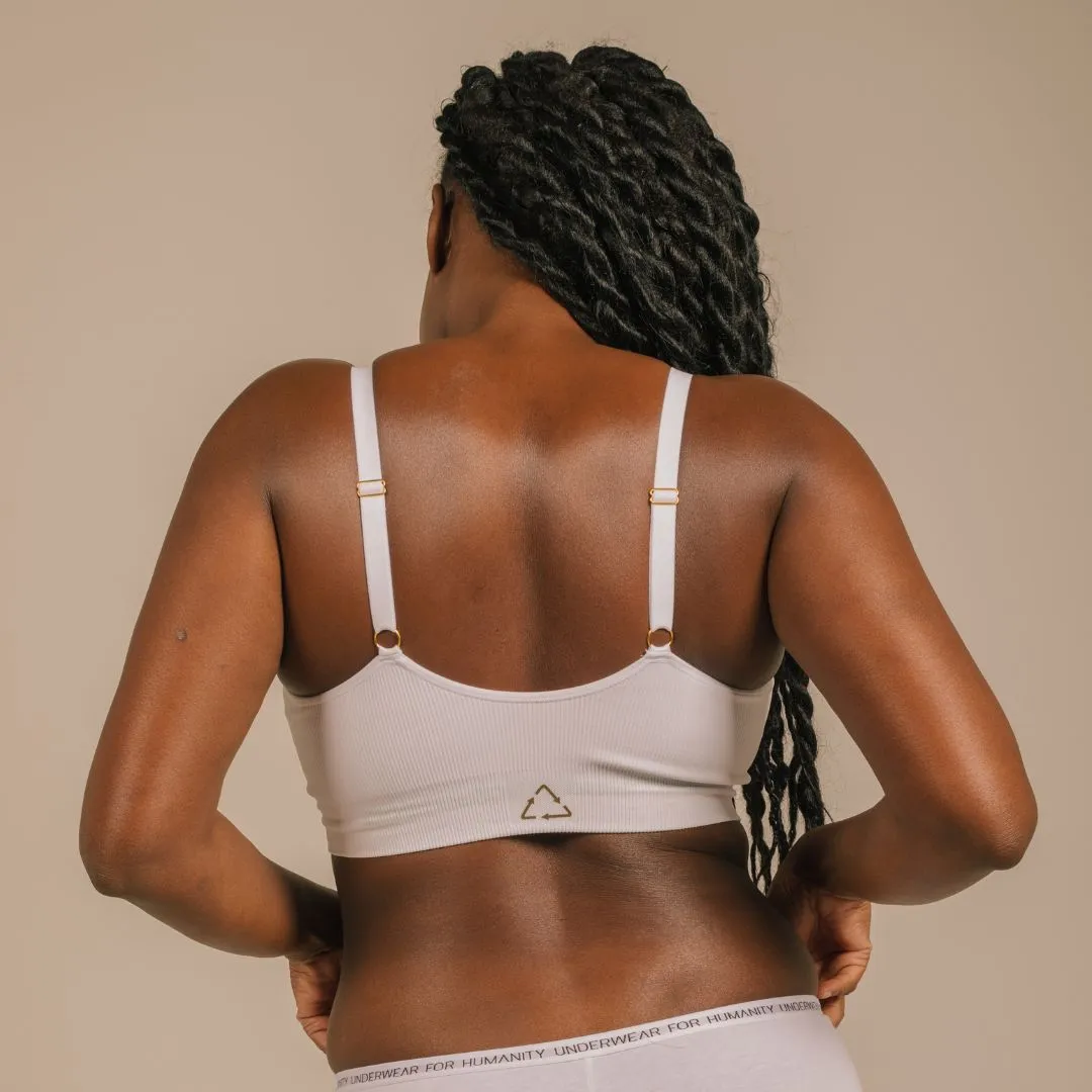 Recycled Wireless Bra DD  - White