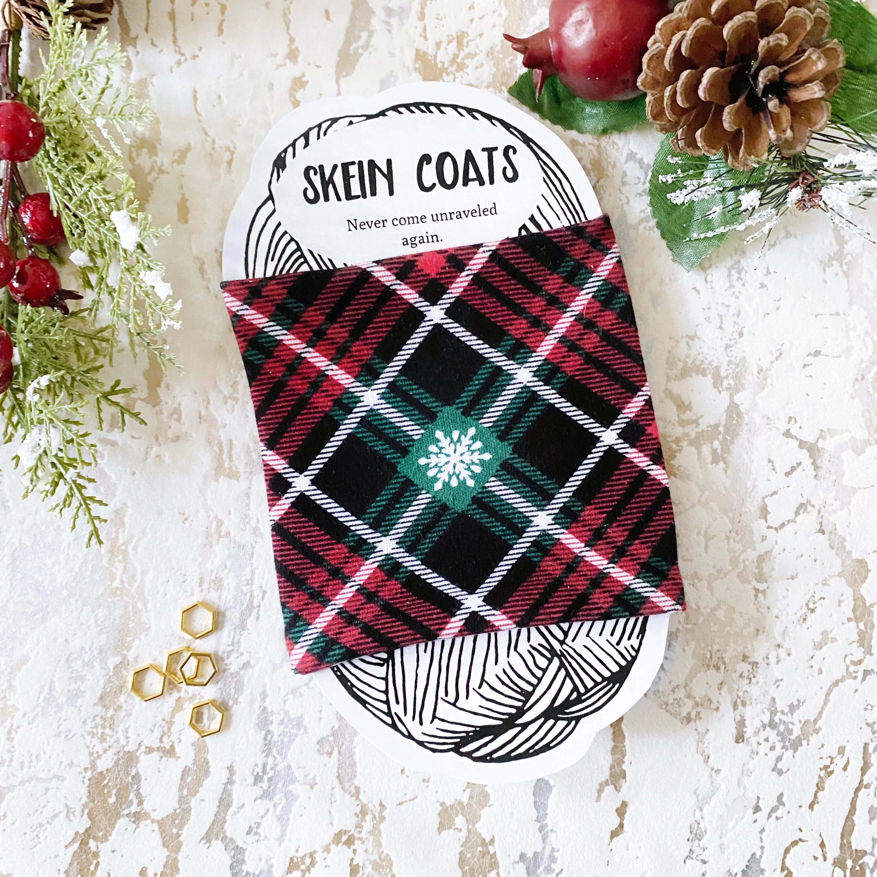 Red & Green Christmas Plaid Skein Coat