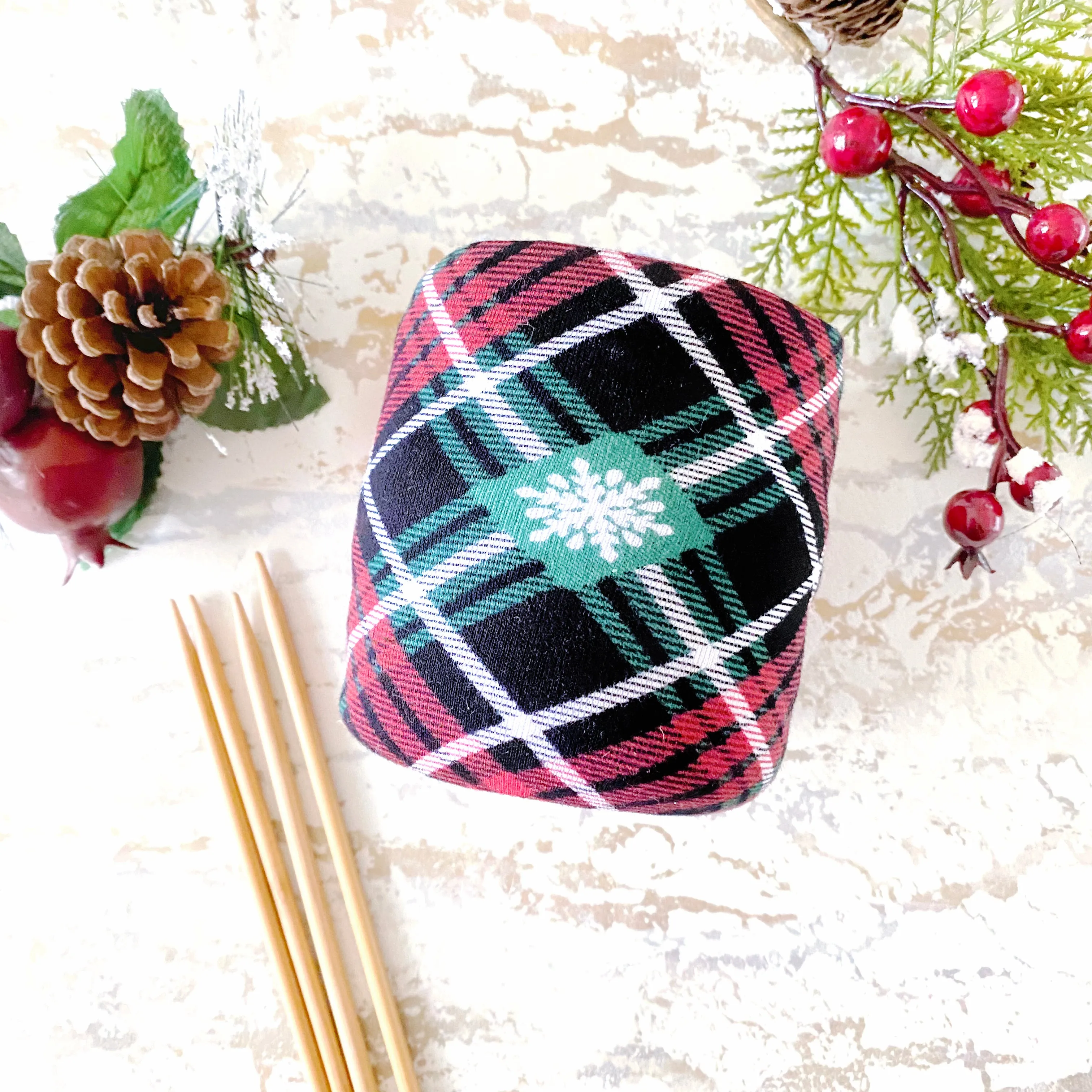 Red & Green Christmas Plaid Skein Coat