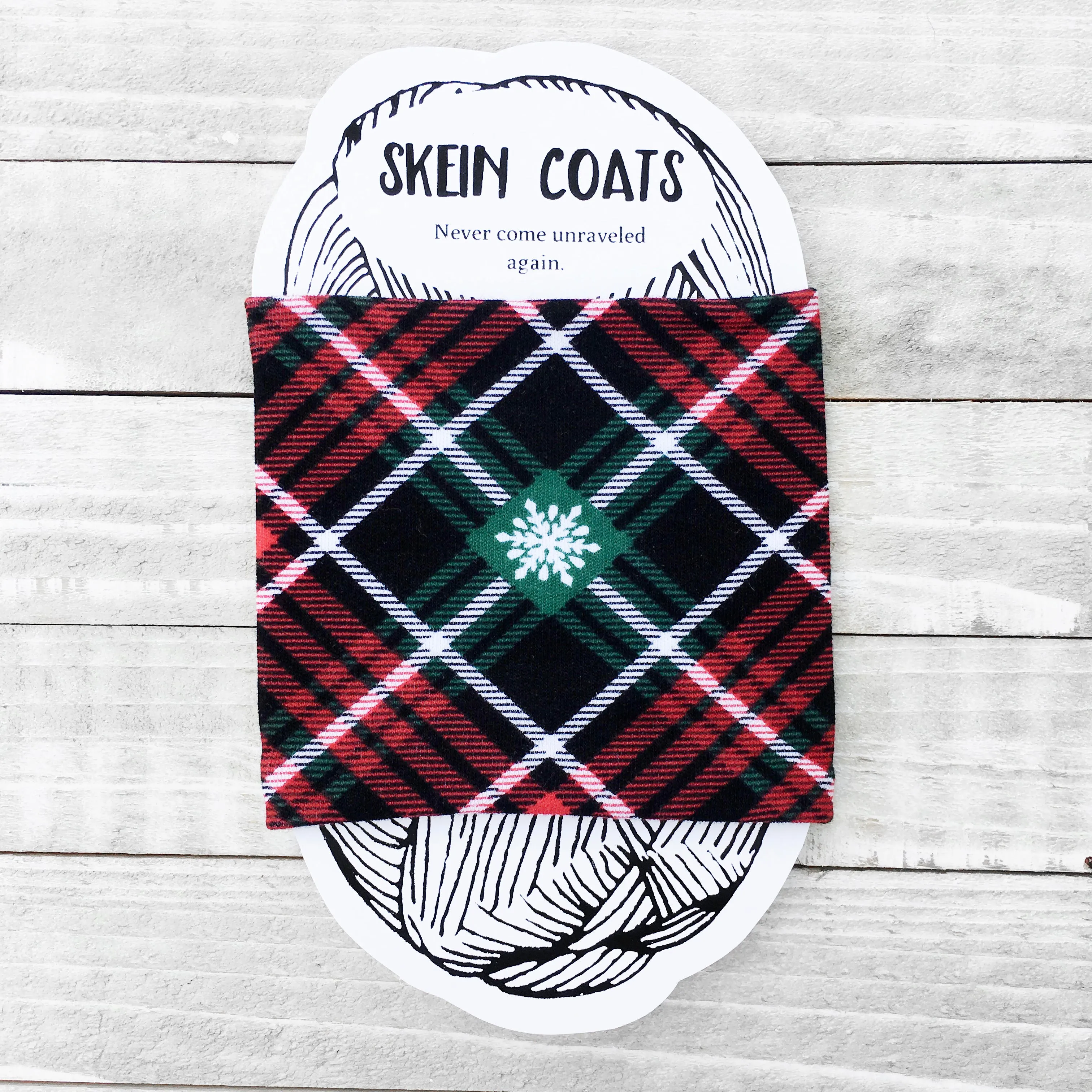 Red & Green Christmas Plaid Skein Coat