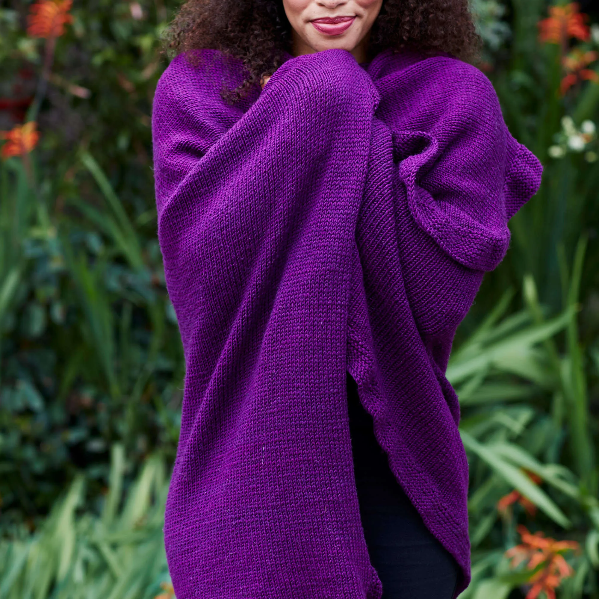 Red Heart Knit Effortlessly Chic Ruana