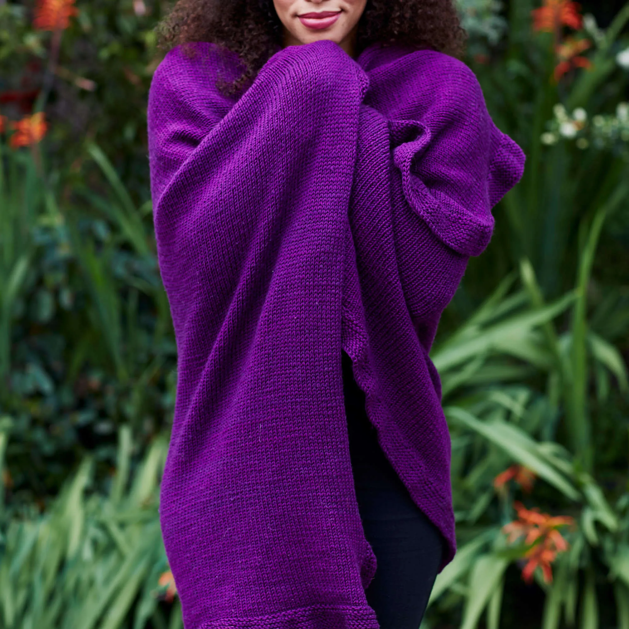 Red Heart Knit Effortlessly Chic Ruana