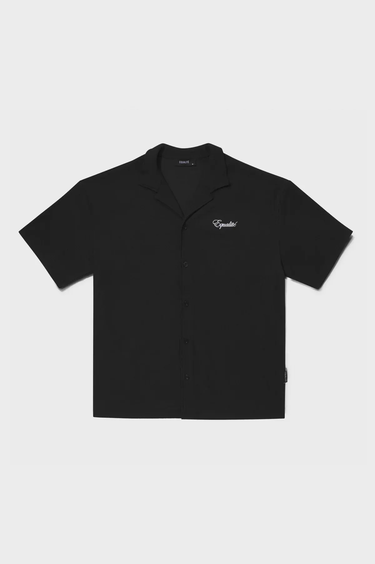 RIBBED OVERSIZED SHIRT  BLACK