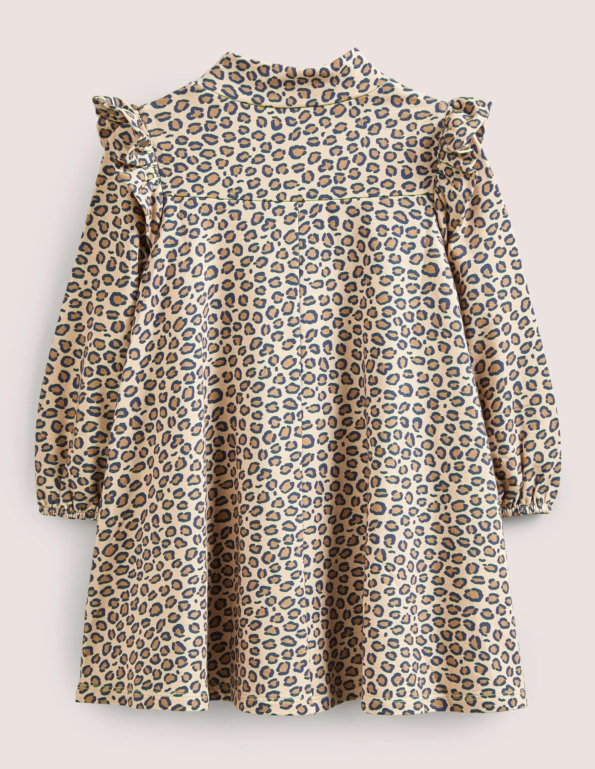 Roll Neck Midi Dress-Leopard