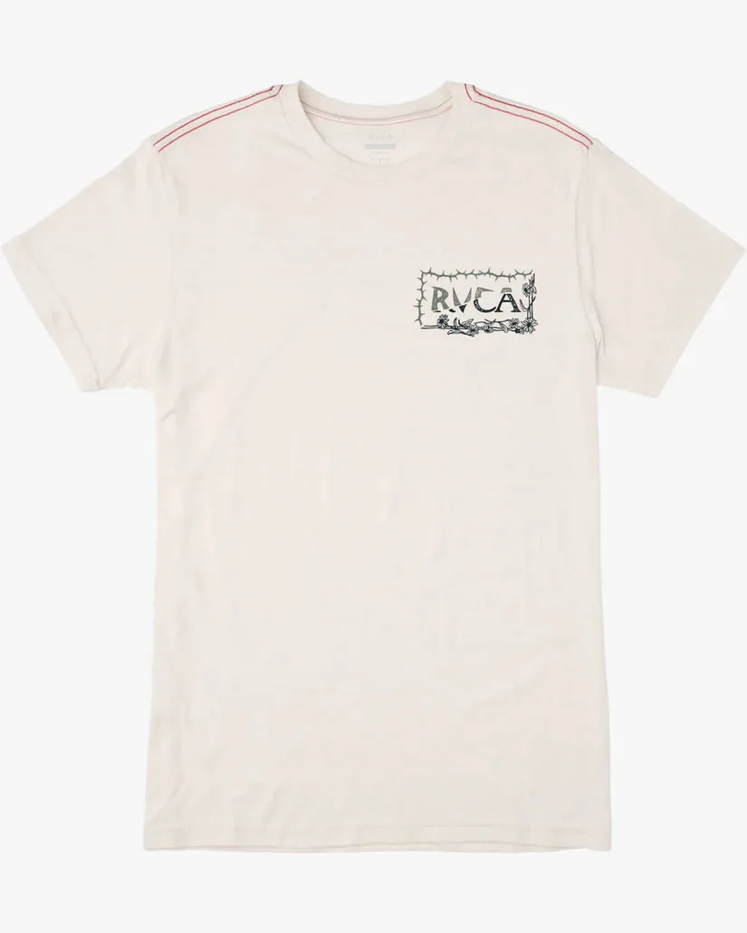 Rvca Sharp Split Short Sleeve T-Shirt - Antique White