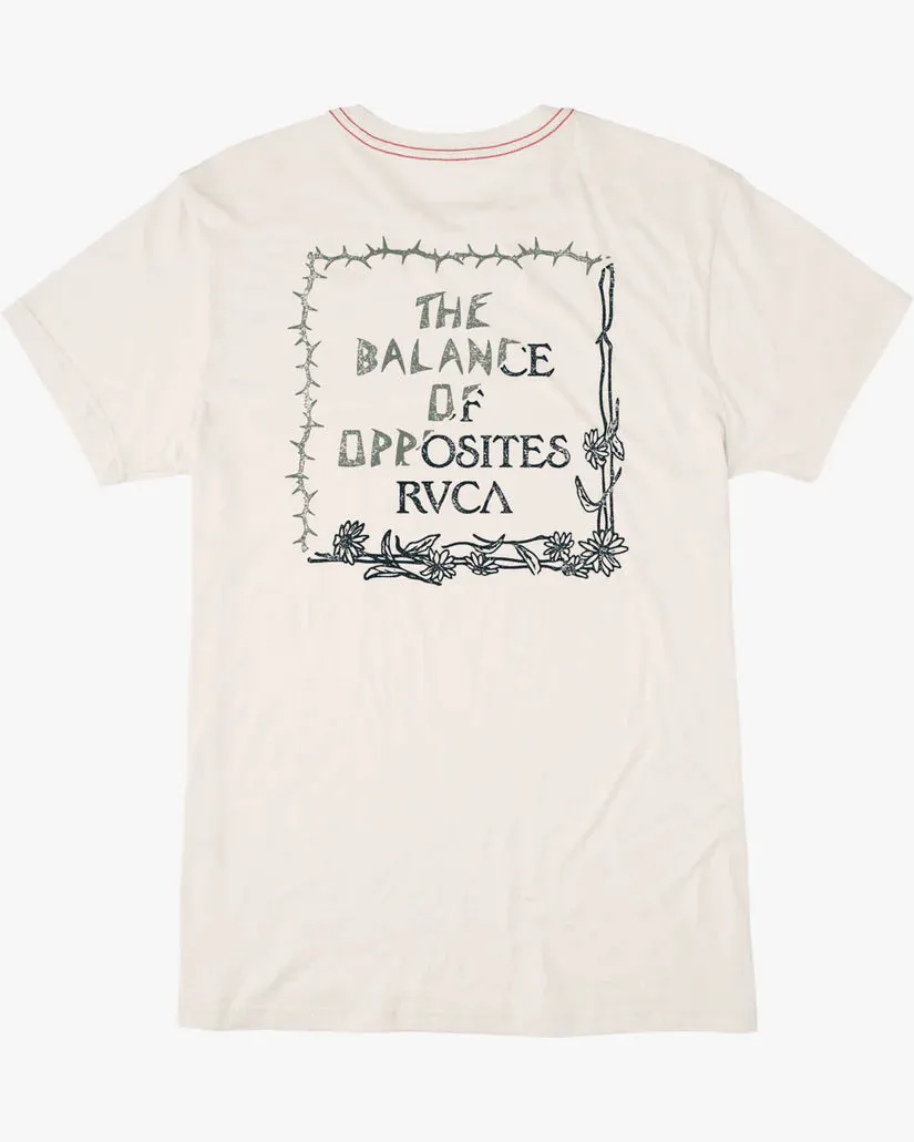 Rvca Sharp Split Short Sleeve T-Shirt - Antique White