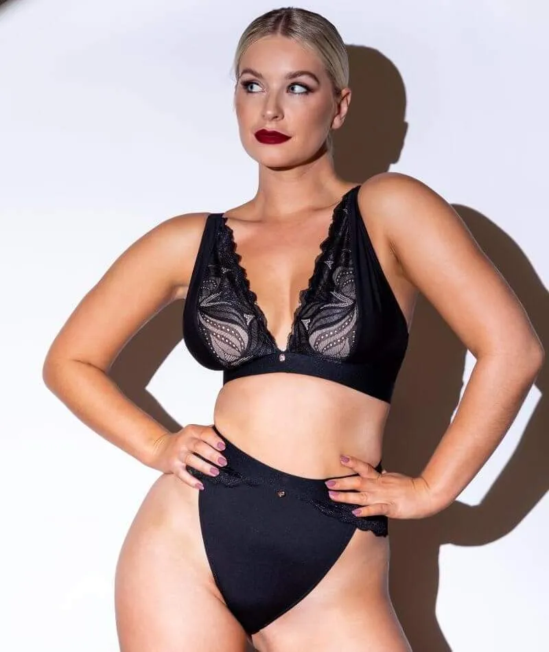 Scantilly Indulgence Wire-Free Bralette - Black/Latte