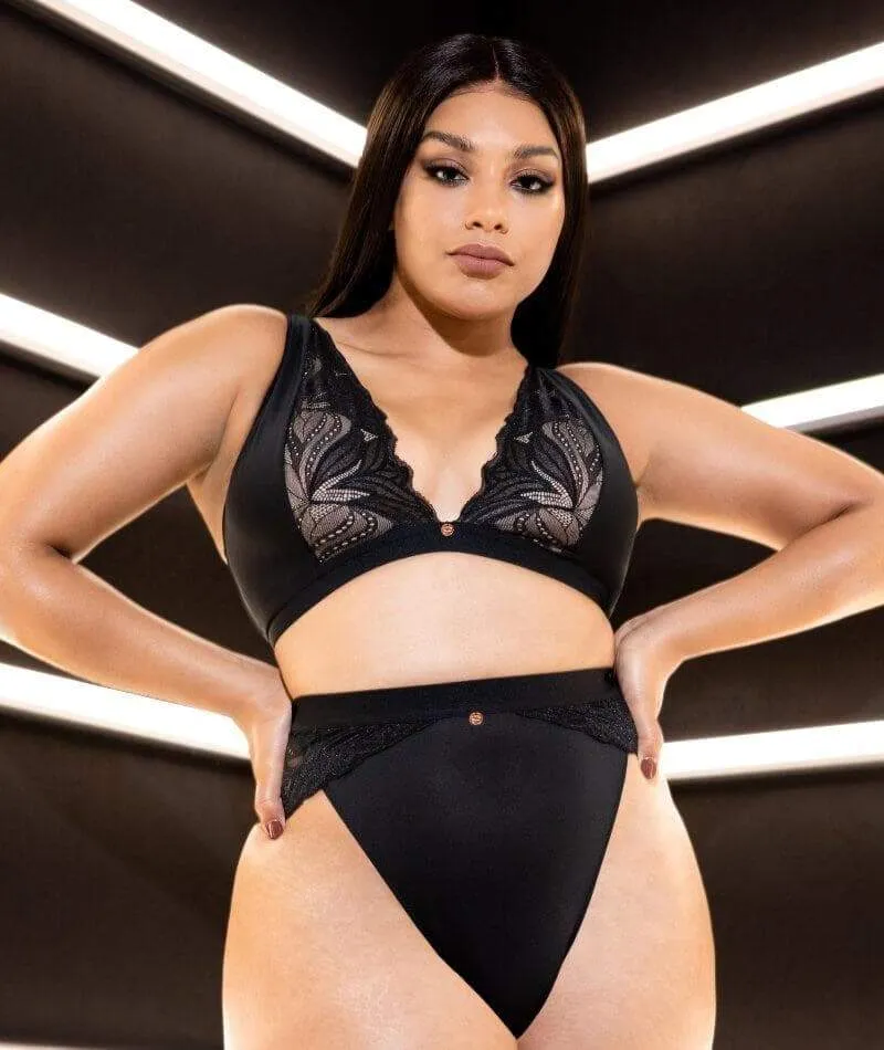 Scantilly Indulgence Wire-Free Bralette - Black/Latte