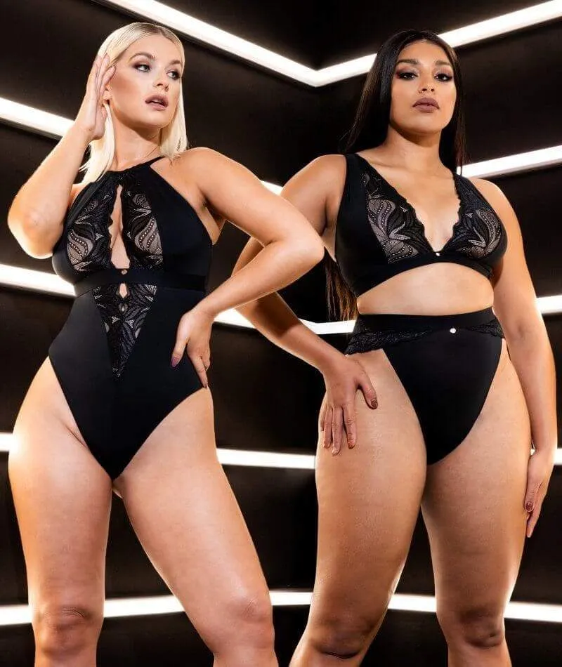 Scantilly Indulgence Wire-Free Bralette - Black/Latte