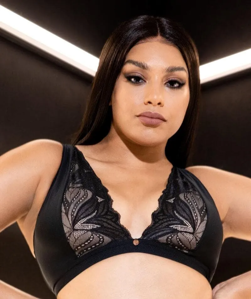 Scantilly Indulgence Wire-Free Bralette - Black/Latte