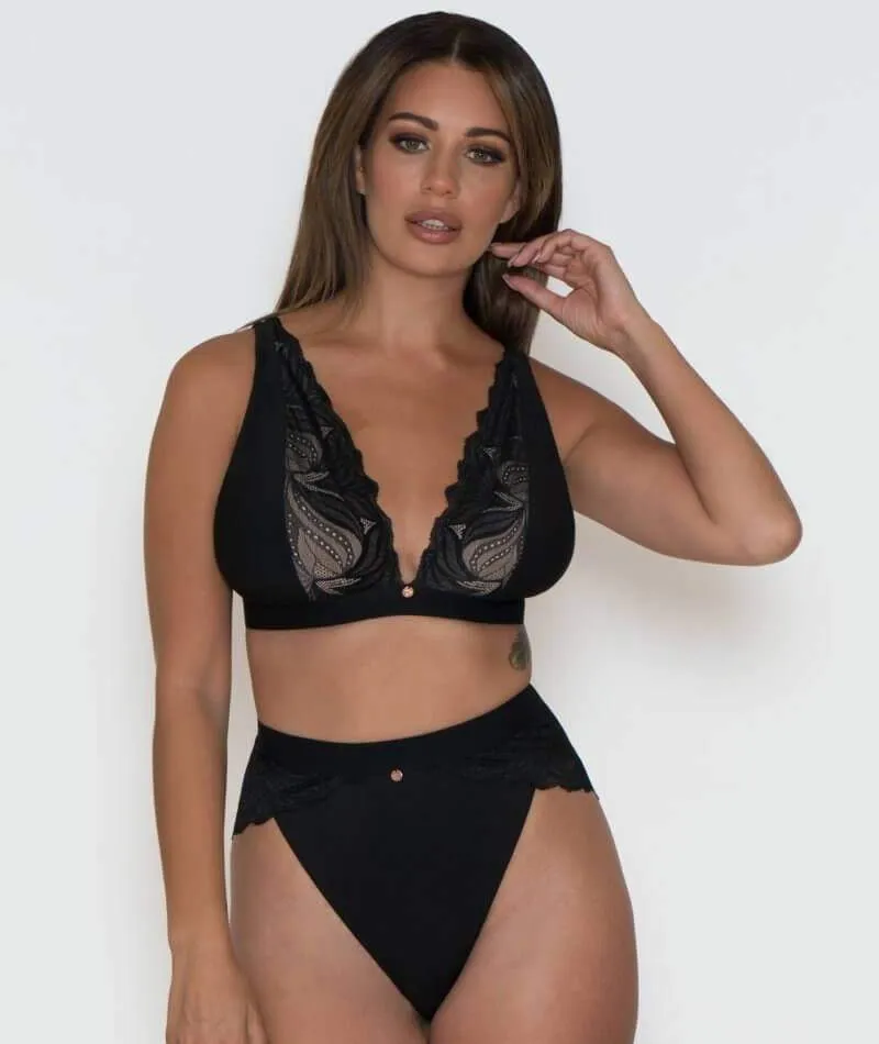 Scantilly Indulgence Wire-Free Bralette - Black/Latte