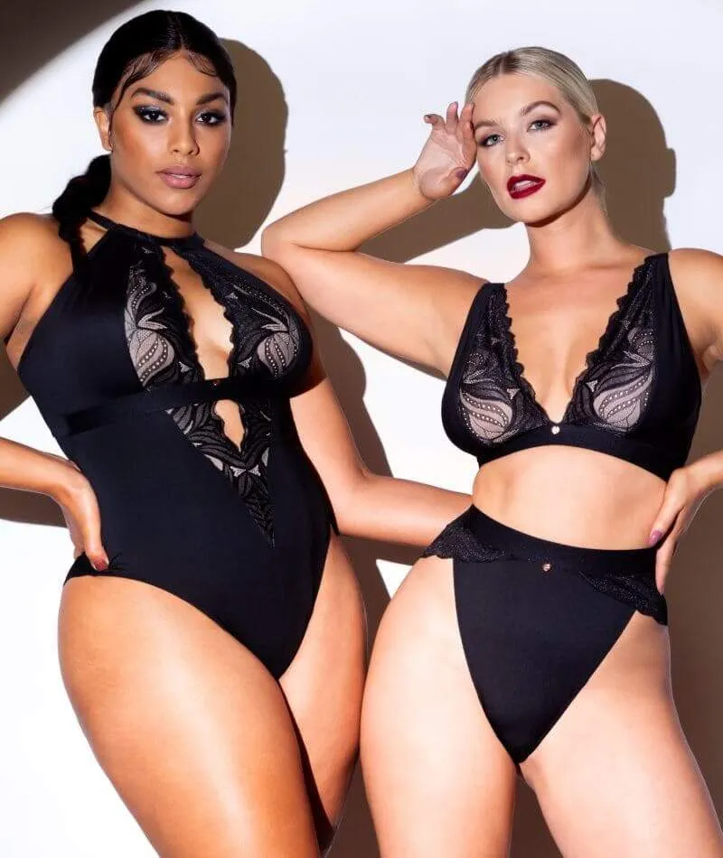 Scantilly Indulgence Wire-Free Bralette - Black/Latte