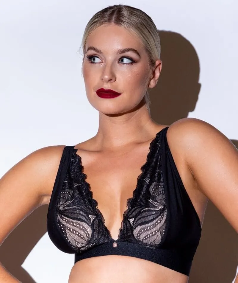 Scantilly Indulgence Wire-Free Bralette - Black/Latte