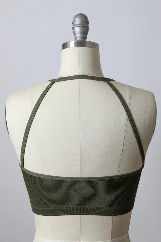 Seamless Longline Ribbed Pullover Bralette Cami