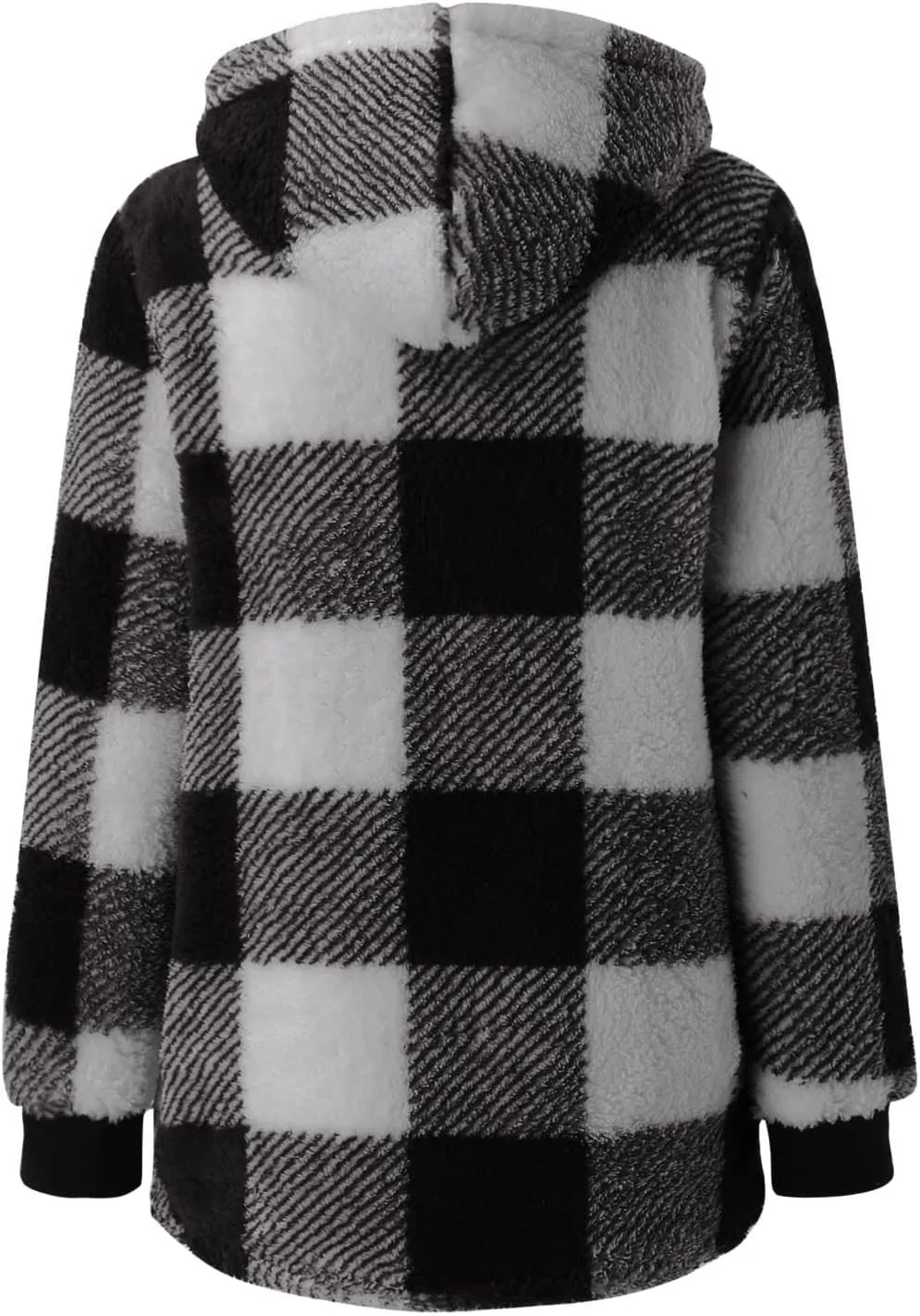 Shackets for Women 2024 Fall Zip Up Fuzzy Flannel Plaid Jacket Plus Size Casual Warm Winter Fleece Long Hoodie