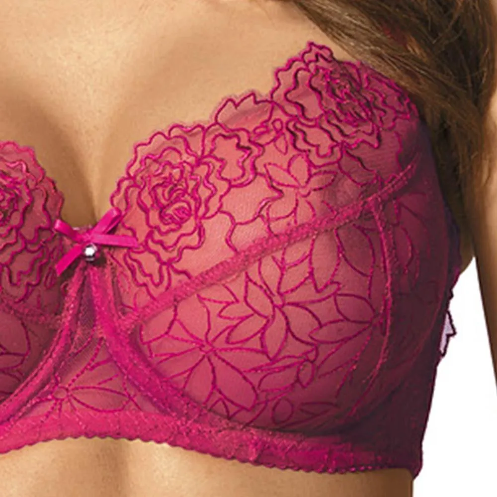 Sheer Mesh Balconette Bra Gorteks Pamela Pink