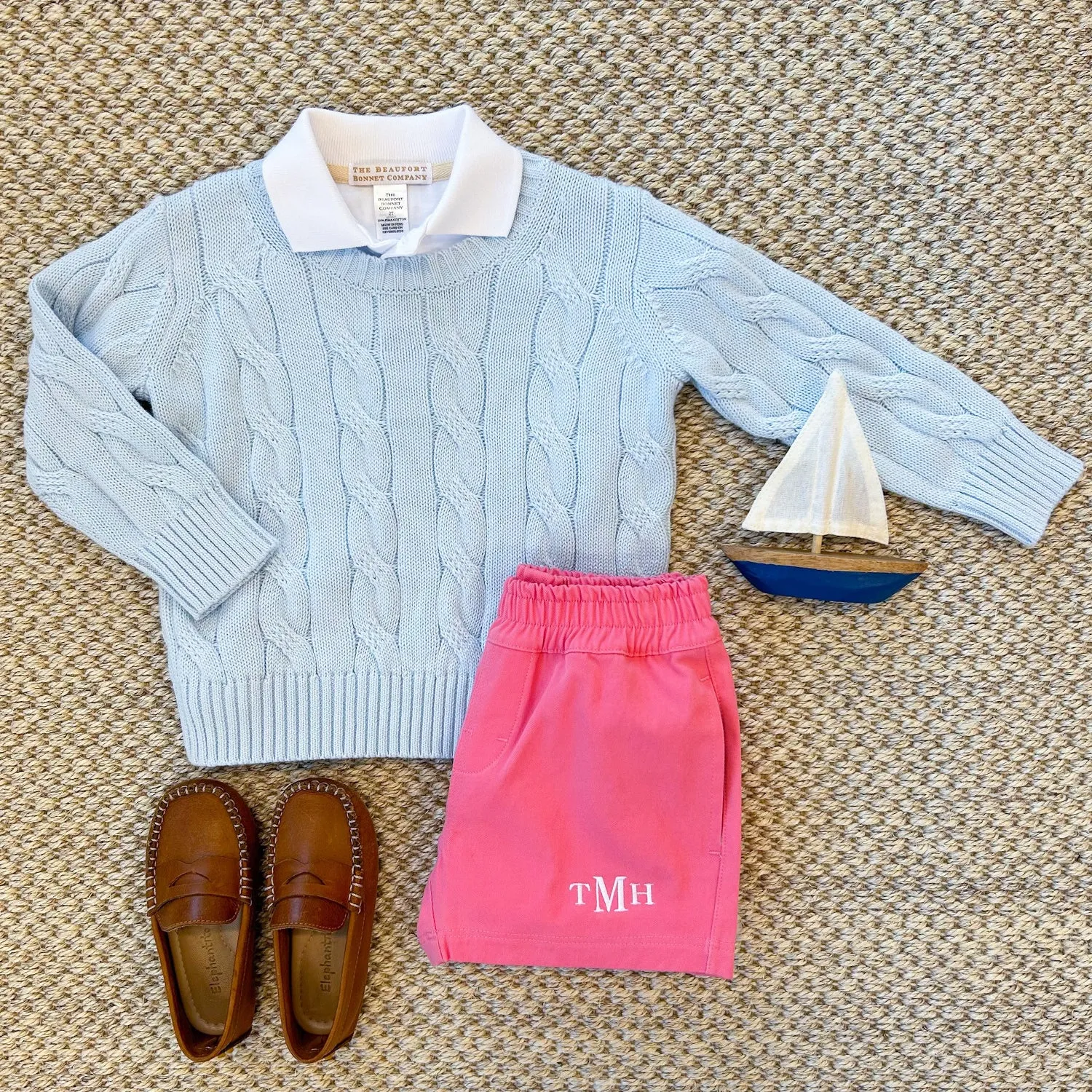 Sheffield Shorts - Parrot Cay Coral with Beale Street Blue Stork