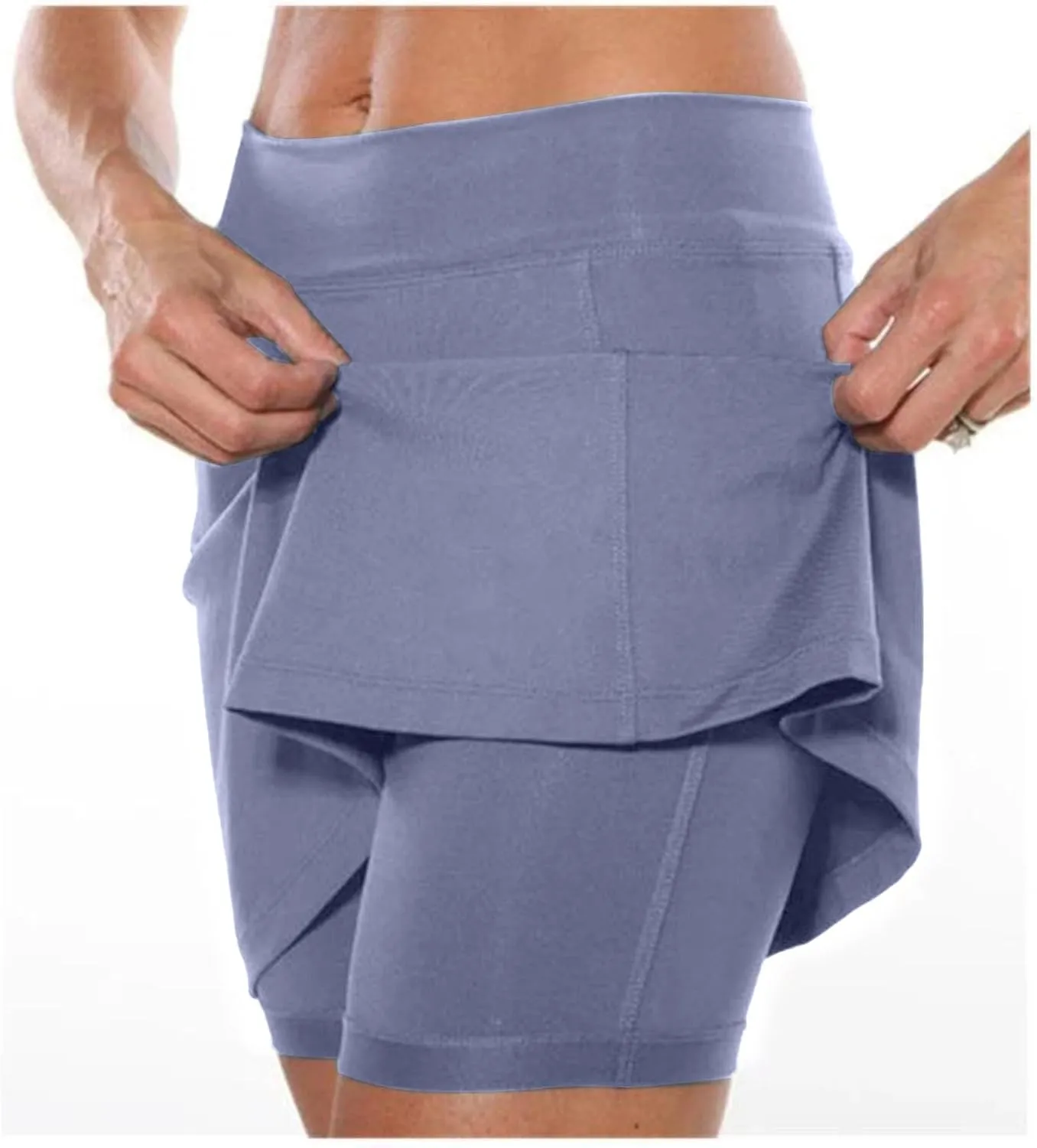 Skorts for Women Dressy Casual Athletic Tennis Mini Short Skirts with Pockets High Waist Tummy Control Yoga Shorts