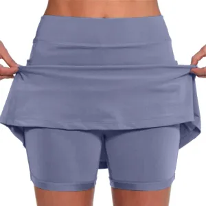 Skorts for Women Dressy Casual Athletic Tennis Mini Short Skirts with Pockets High Waist Tummy Control Yoga Shorts