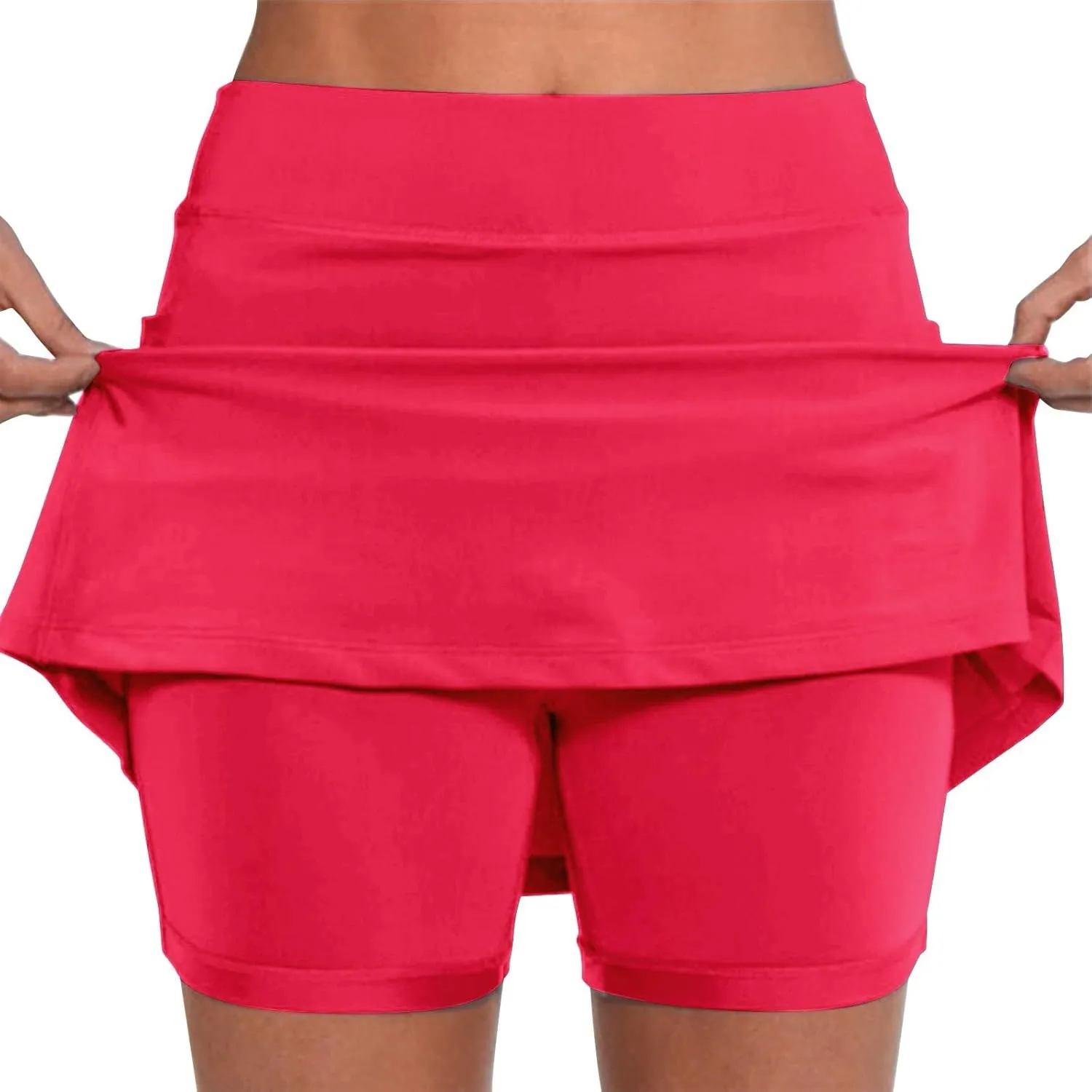 Skorts for Women Dressy Casual Athletic Tennis Mini Short Skirts with Pockets High Waist Tummy Control Yoga Shorts