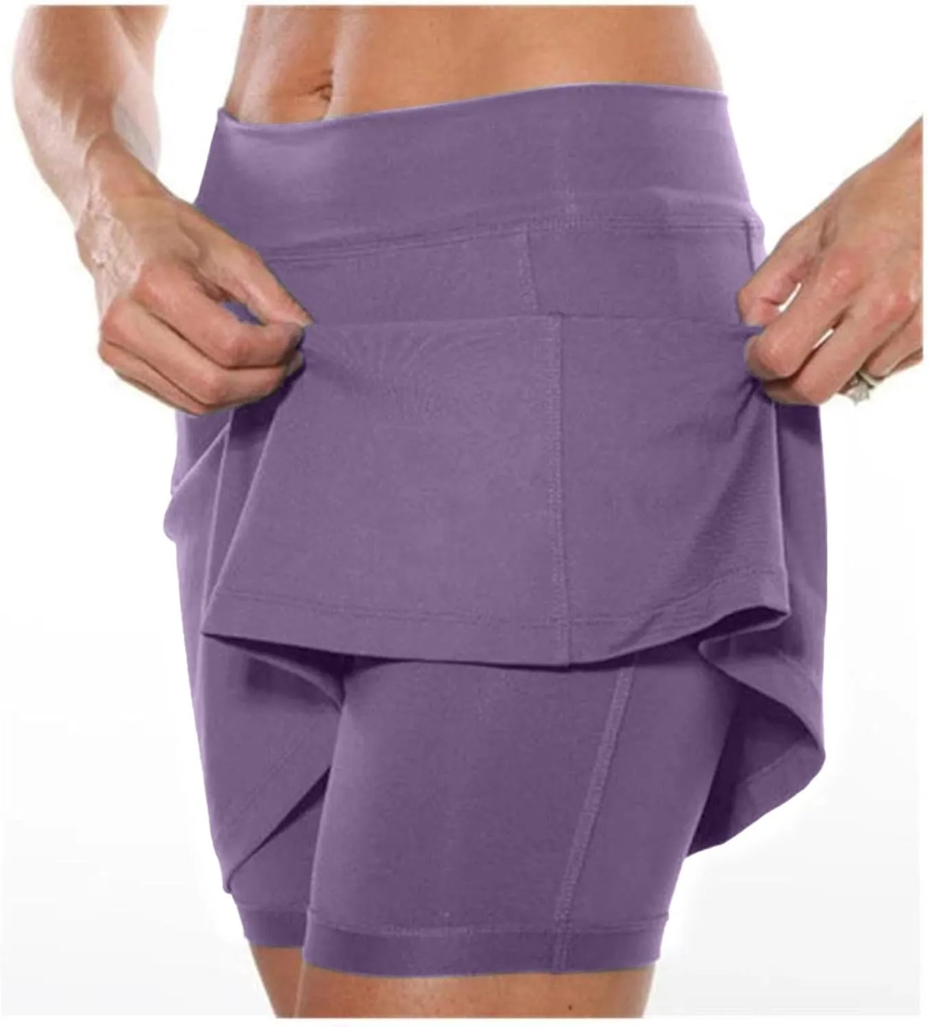 Skorts for Women Dressy Casual Athletic Tennis Mini Short Skirts with Pockets High Waist Tummy Control Yoga Shorts