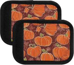 SPRIPORT Autumn Pumpkins Fall 2 Pack Luggage Handle Wraps for Suitcase Identifier Luggage Makers Covers with ID Tag Luggage Bag Grip Protector Saddle for Travel Flying Airplane Handbag Shopping Bag