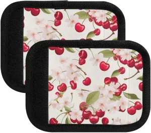SPRIPORT Blossoms Cherries 2 Pack Luggage Handle Wraps for Suitcase Identifier Luggage Makers Covers with ID Tag Luggage Bag Grip Protector Saddle for Flying Airplane Travel Shopping Bag Handbag