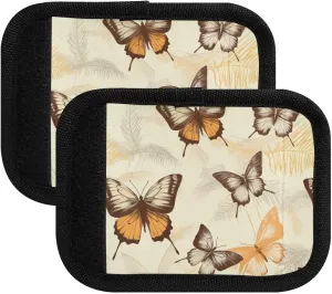 SPRIPORT Butterflies Leaves 2 Pack Luggage Handle Wraps for Suitcase Identifier Luggage Makers Covers with ID Tag Luggage Bag Grip Protector Saddle for Travel Flying Airplane Handbag Shopping Bag