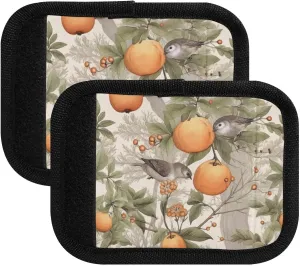 SPRIPORT Fall Oranges 2 Pack Luggage Handle Wraps for Suitcase Identifier Luggage Makers Covers with ID Tag Luggage Bag Grip Protector Saddle for Flying Airplane Travel Handbag Wallet Shopping Bag