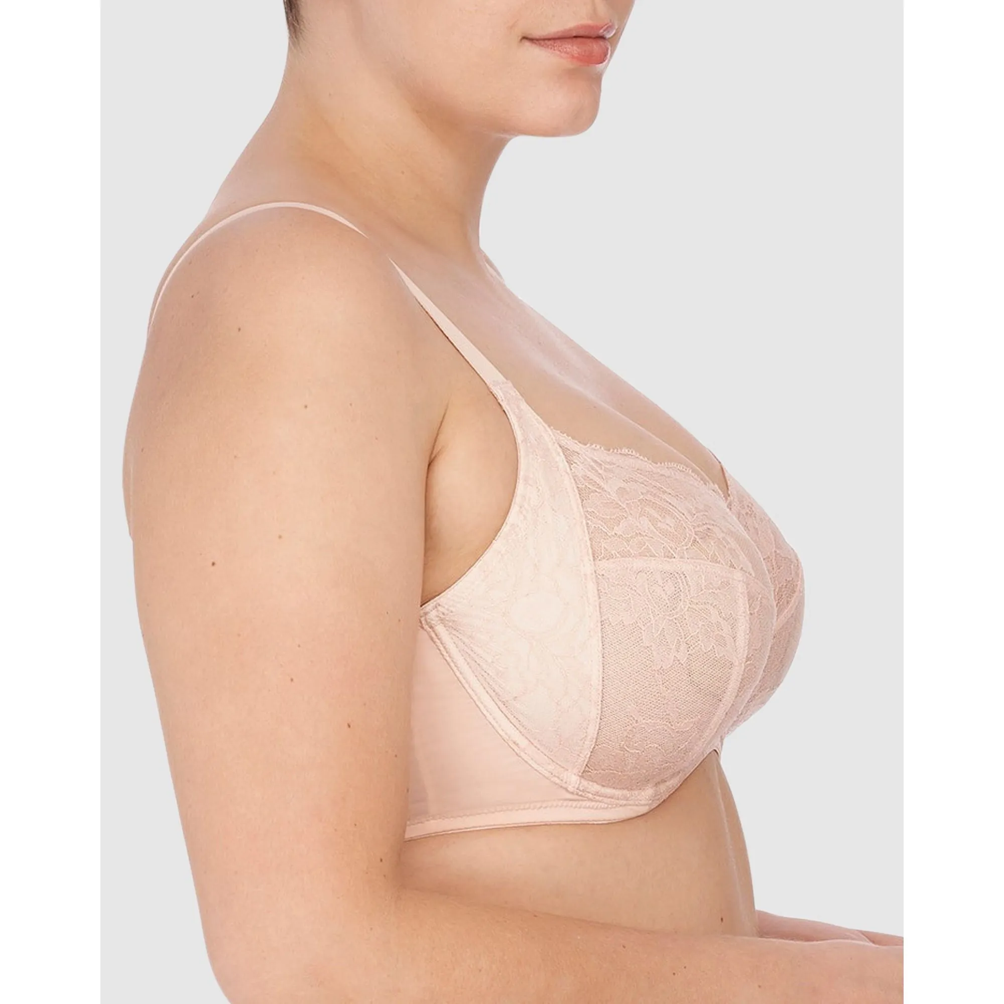 Statement Supportive Full Figure Wired Lace Bra Cameo Rose/Cashmere