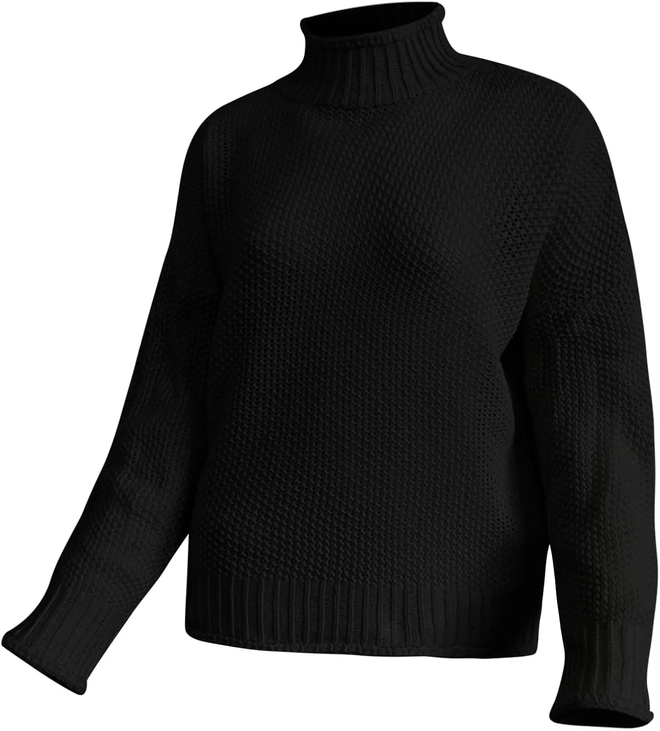 Sweaters for Women 2024 Trendy Plus Size Cable Knit Turtleneck Sweater Casual Fall Winter Long Sleeve Pullover Tops