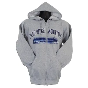 SWVA01G Zipped Hooded Sweatshirt - Virginia Blue Ridge Mountains SPORT GREY