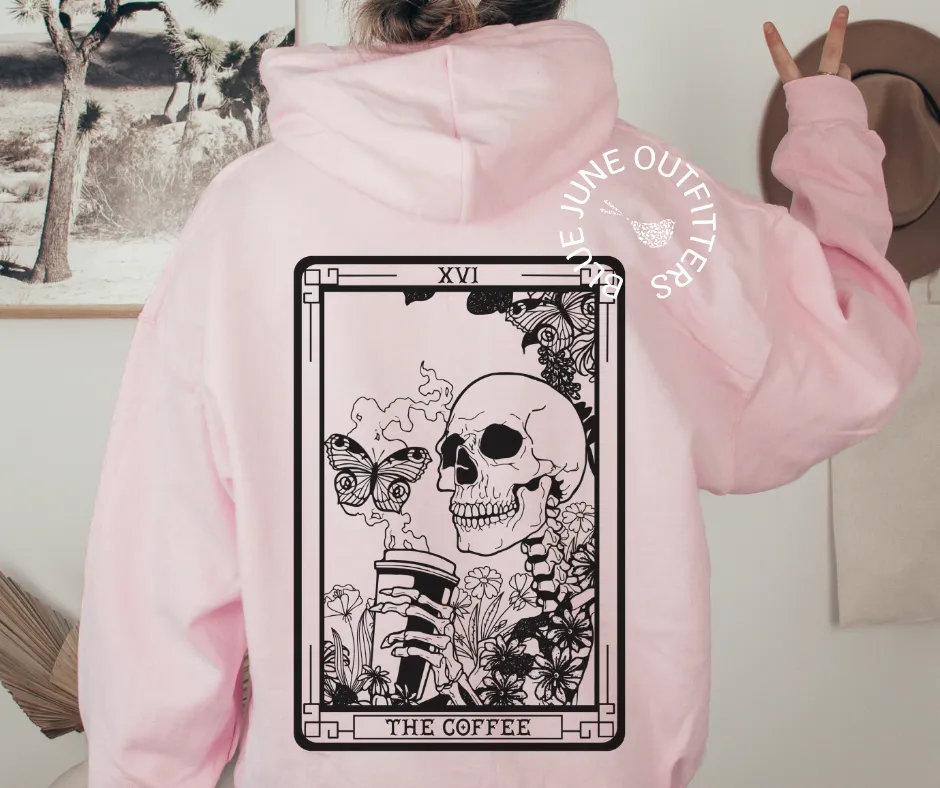 The Coffee Skeleton Tarot Card Hoodie
