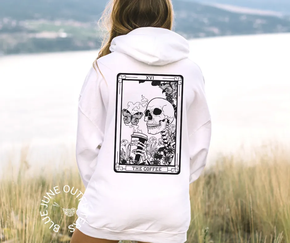 The Coffee Skeleton Tarot Card Hoodie