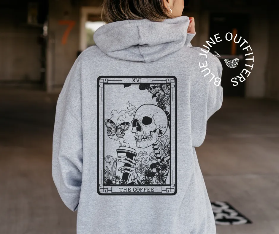 The Coffee Skeleton Tarot Card Hoodie