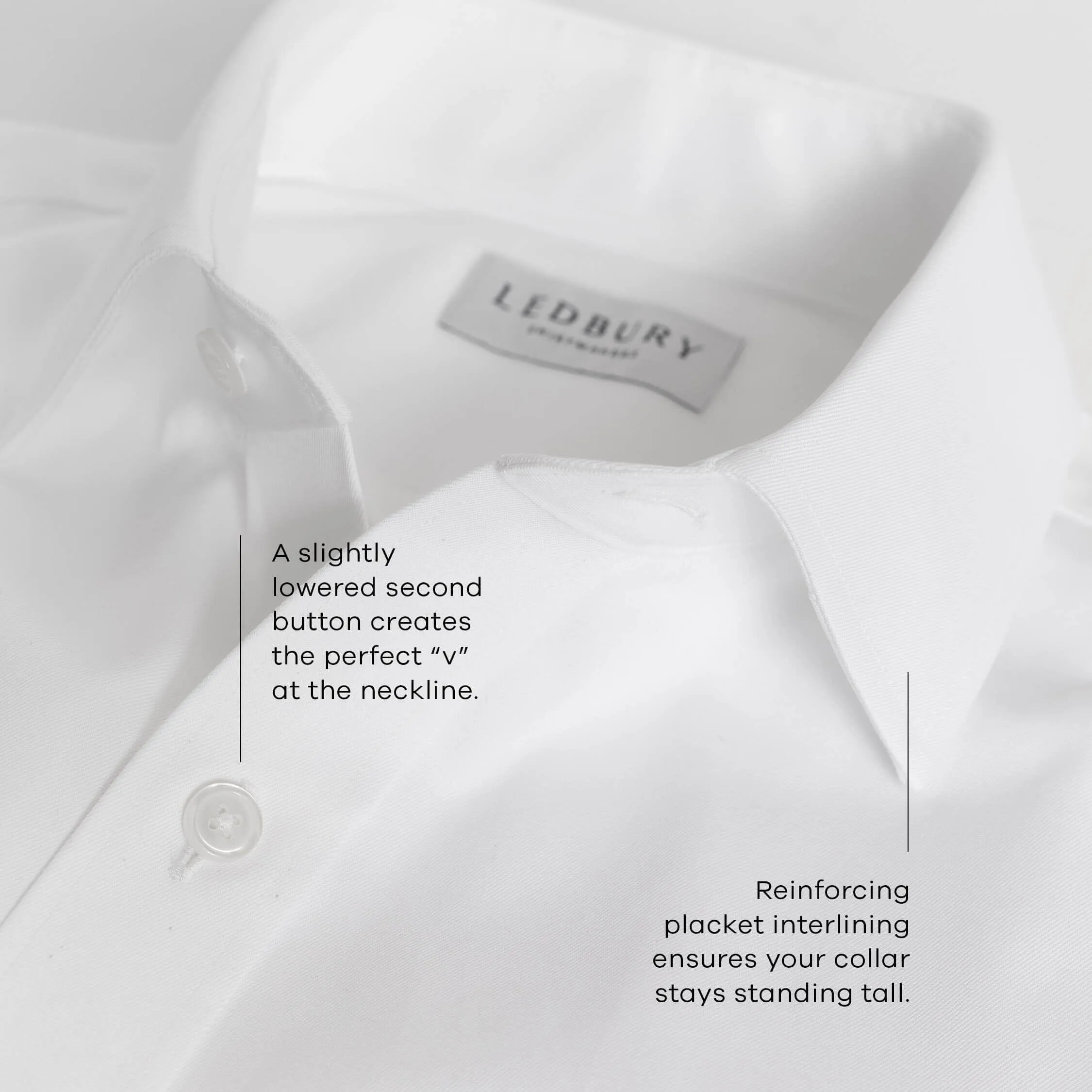 The White Canbury Herringbone Non Iron Custom Shirt