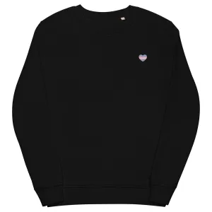Trans Pride Heart Embroidered Organic Sweatshirt