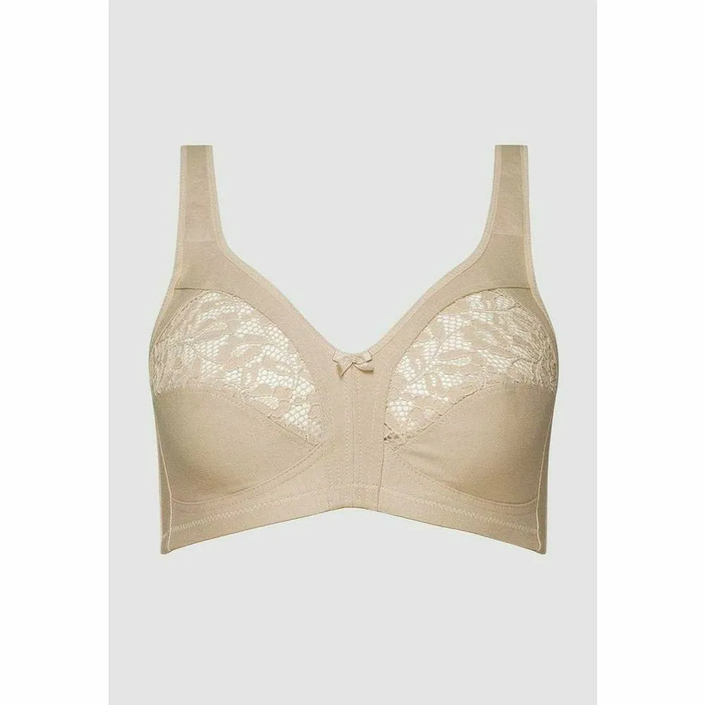 Wide Strap Full Coverage Wirefree Cotton Bra