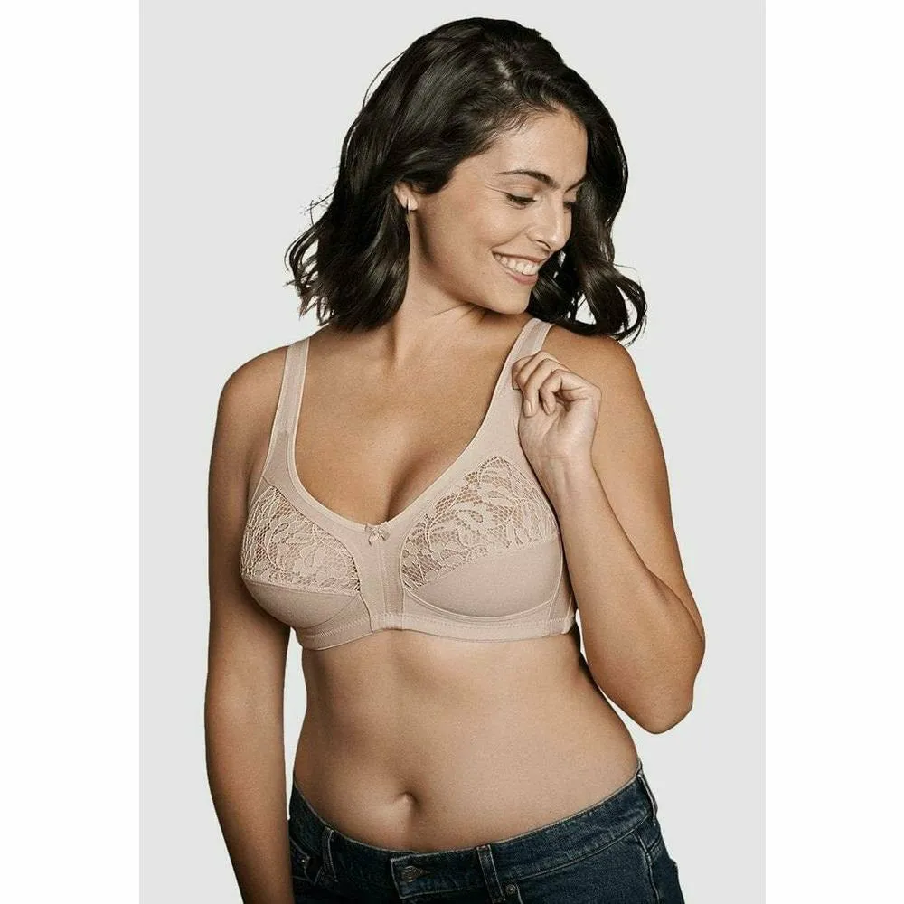 Wide Strap Full Coverage Wirefree Cotton Bra
