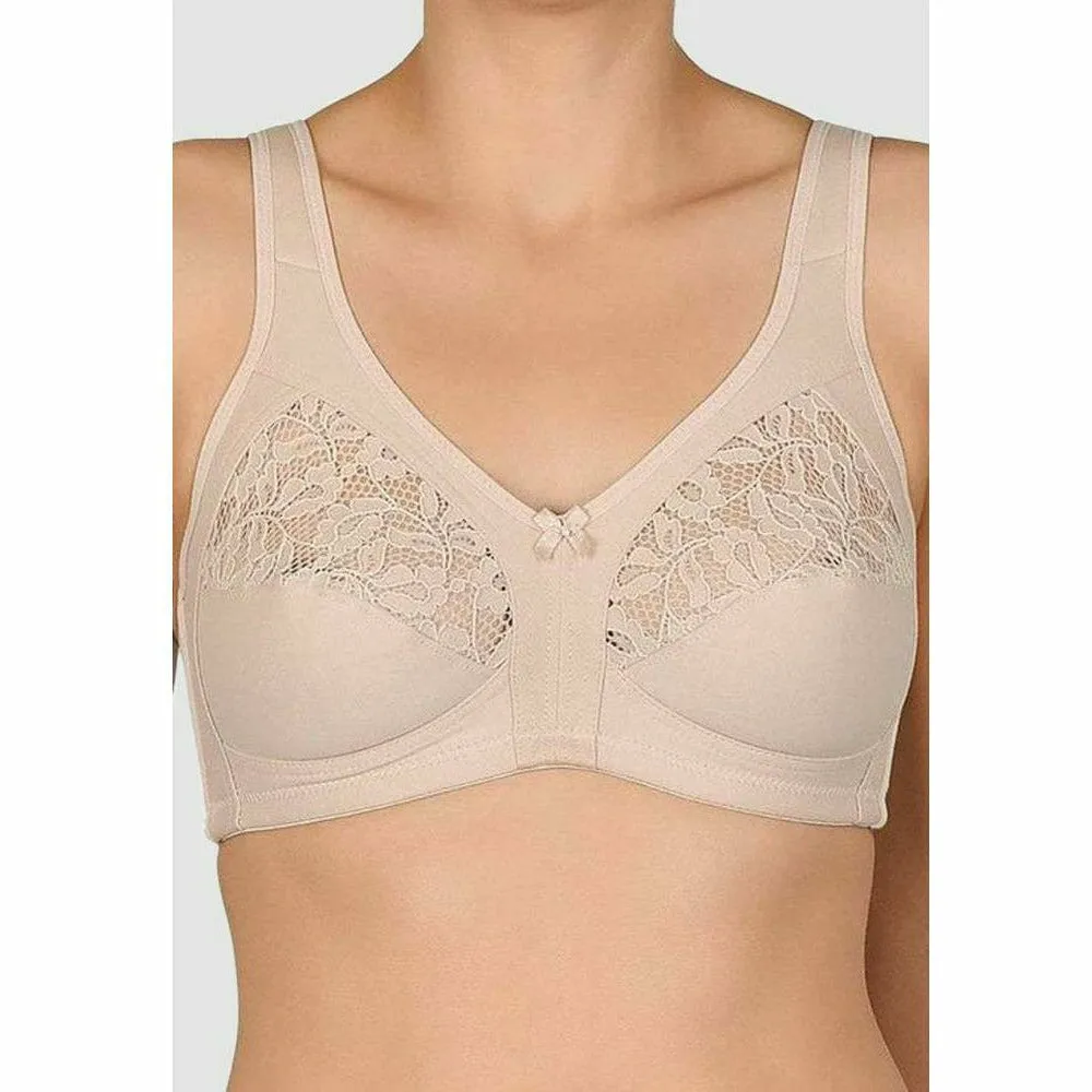 Wide Strap Full Coverage Wirefree Cotton Bra