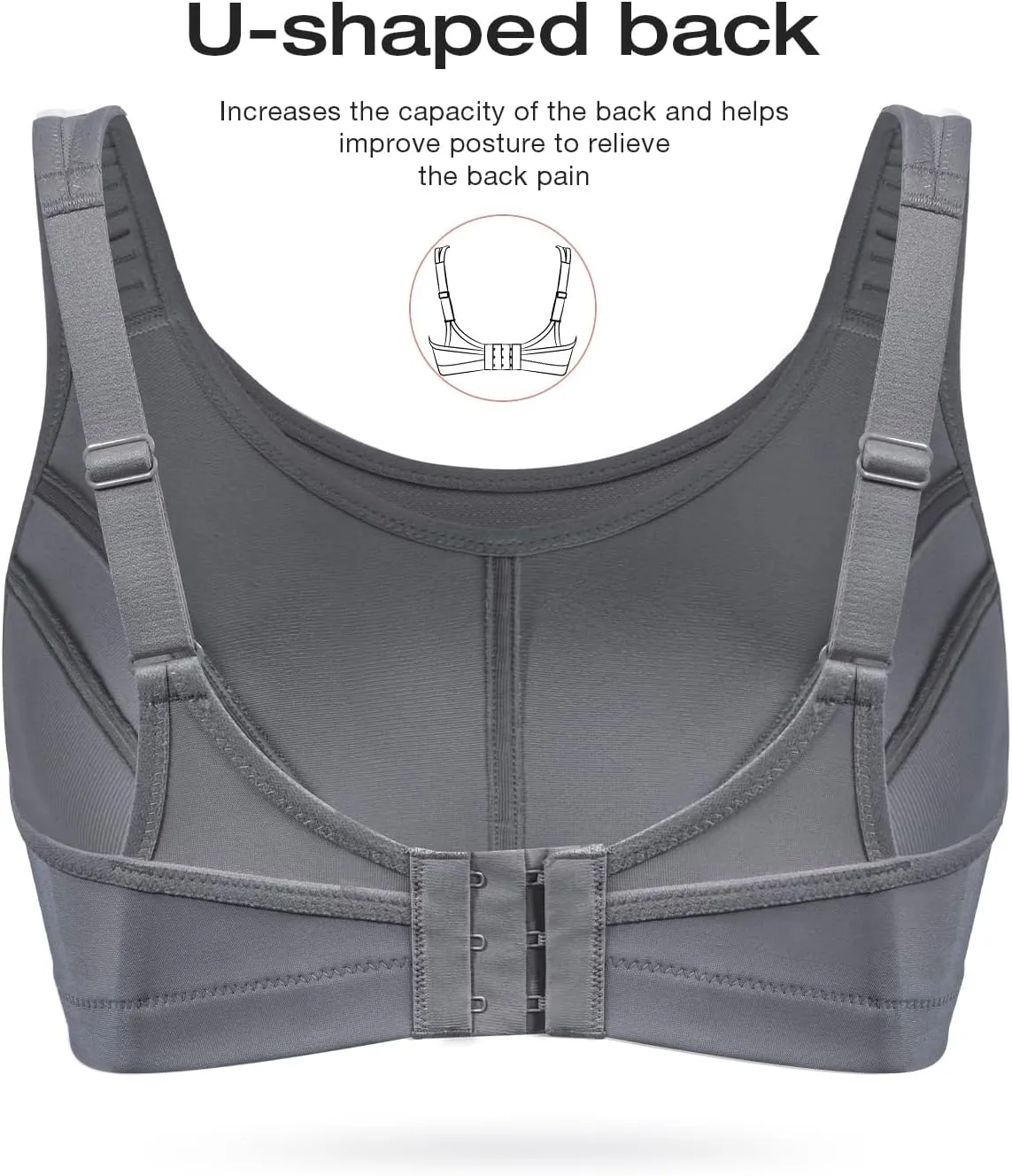 Wingslove Womens Sports Bras High Impact Adjustable Wireless Plus Size Sports Bra Full Figure Large Bust Workout Running Bra