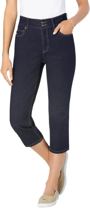 Woman Within Plus Size Secret Solutions; Tummy Smoothing Denim Jean Capri
