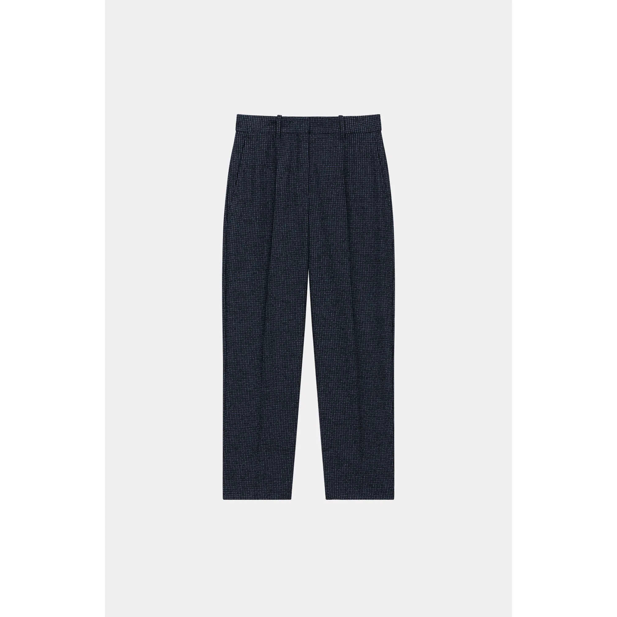 Women Checks Tailored Pants - Midnight Blue