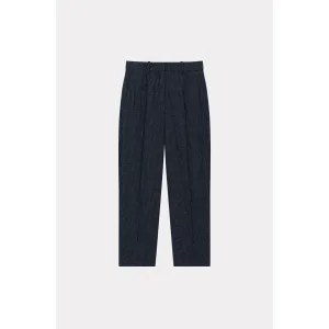 Women Checks Tailored Pants - Midnight Blue