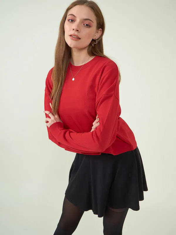Women Red Odor-Free Sweatshirt