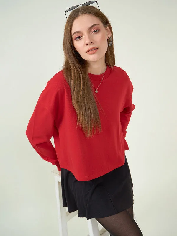 Women Red Odor-Free Sweatshirt