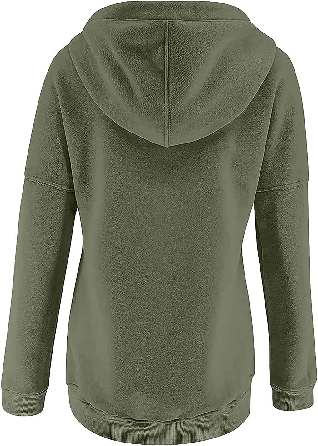 Women's Fashion Casual Hoodies Color Block Long Sleeve Drawstring Button Down Pullover Fall Sweatshirt Tops With Pocket